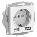 Механизм розетки с 2 USB Systeme Electric AtlasDesign белый_1