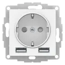 Механизм розетки с 2 USB Systeme Electric AtlasDesign белый_2