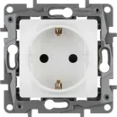 Механизм розетки одноместный с заземлением со шторками Etika белый IP20 Legrand_2