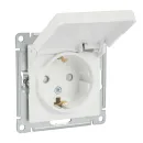 Механизм розетки с заземлением со шторками и крышкой AtlasDesign белый IP20 Systeme Electric_1