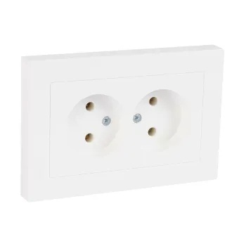 Изображение товара Двухместная розетка без заземления AtlasDesign белая от Systeme Electric Изображение товара Двухместная розетка без заземления AtlasDesign белая от Systeme Electric