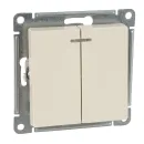 Механизм выключателя двухклавишный с подсветкой AtlasDesign бежевый IP20 Systeme Electric_1