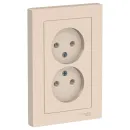 Розетка двухместная без заземления AtlasDesign бежевая IP20 Systeme Electric_1