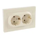 Розетка двухместная с заземлением AtlasDesign бежевая IP20 Systeme Electric_1