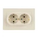 Розетка двухместная с заземлением AtlasDesign бежевая IP20 Systeme Electric_2