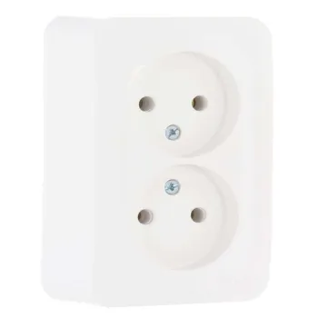 Изображение товара Двухместная накладная электропрозетка Blanca без заземления Systeme Electric IP20 Изображение товара Двухместная накладная электропрозетка Blanca без заземления Systeme Electric IP20