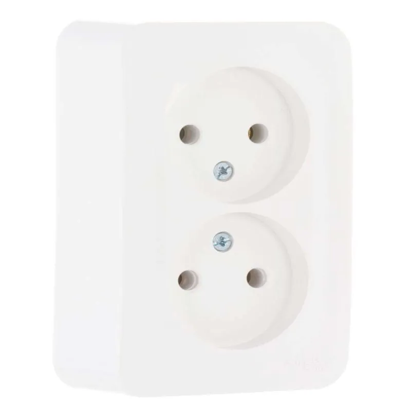 Розетка двухместная накладная без заземления Blanca белая IP20 Systeme Electric_1