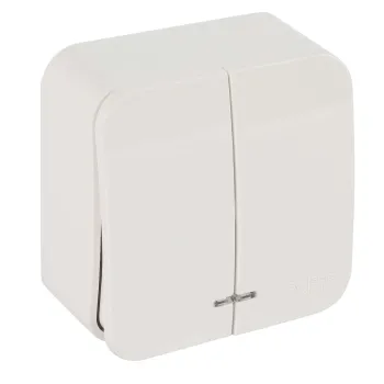 Изображение товара Двухклавишный накладной выключатель Blanca Systeme Electric с подсветкой Изображение товара Двухклавишный накладной выключатель Blanca Systeme Electric с подсветкой