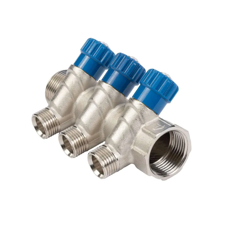 Коллектор с регулир. вентилями 1"x3 выхода 1/2" НР HLV_1