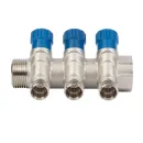 Коллектор с регулир. вентилями 1"x3 выхода 1/2" НР HLV_2