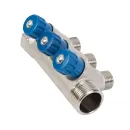 Коллектор с регулир. вентилями 1"x3 выхода 1/2" НР HLV_3