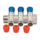 Коллектор с регулир. вентилями 1"x3 выхода 1/2" НР HLV_4
