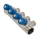 Коллектор с регулировочными вентилями 1"x4 выхода 1/2" НР HLV_3