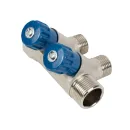 Коллектор с регулир. вентилями 3/4"х2вых. 1/2" НР HLV_3