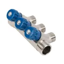 Коллектор с регулируемыми вентилями 3/4"х3"1/2" НР HLV_3