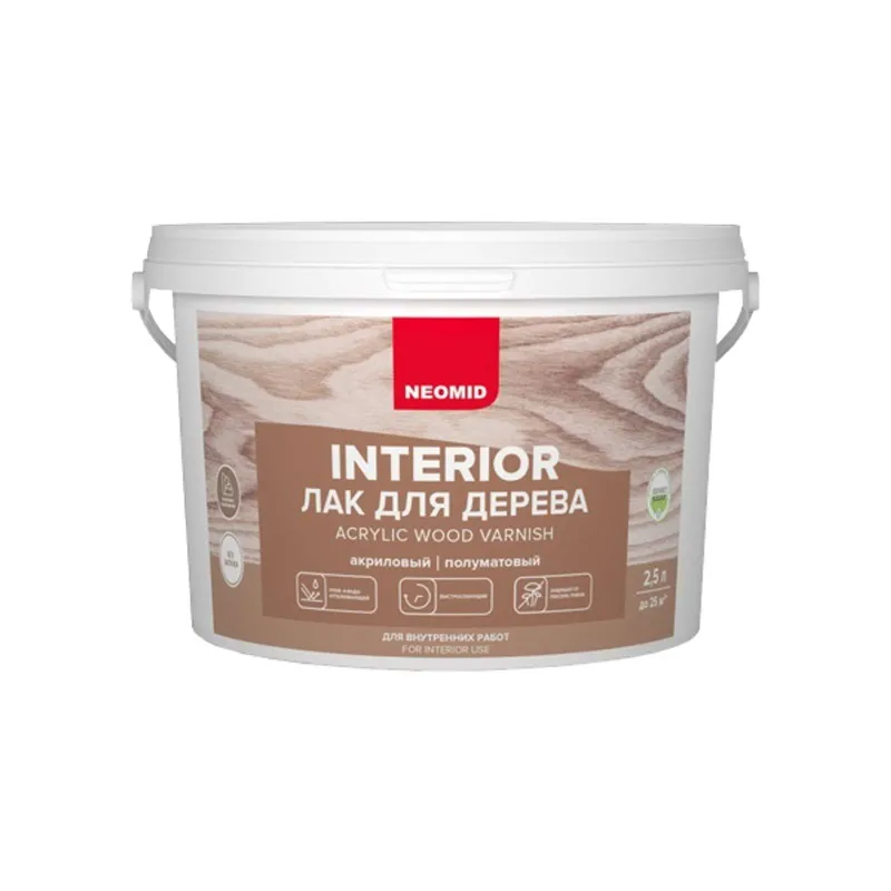 Лак для дерева Neomid interior 2,5 л_1