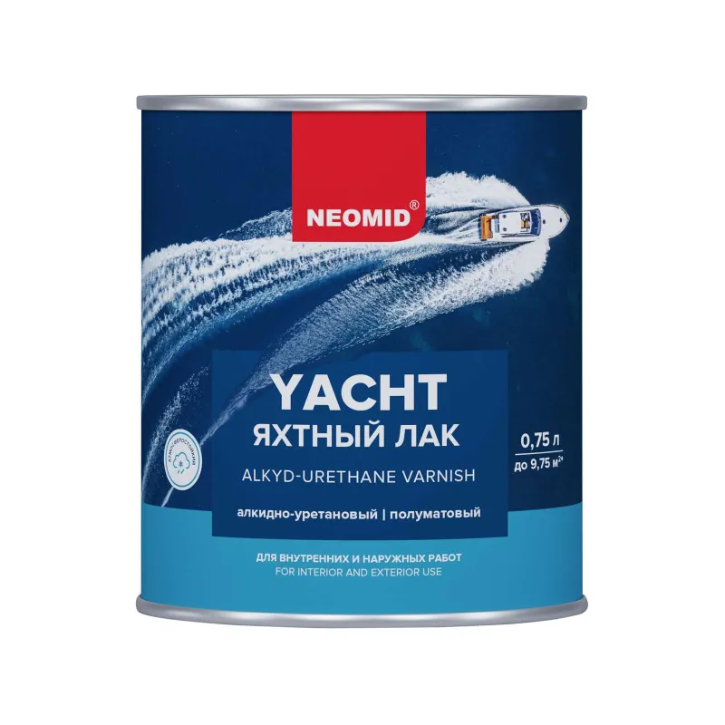 Лак яхтный Neomid yacht алкидно-уретановый полуматовый, 0,75 л_1