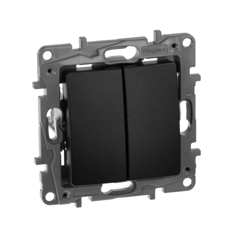 Механизм выключателя двухклавишный Etika антрацит IP20 Legrand_1