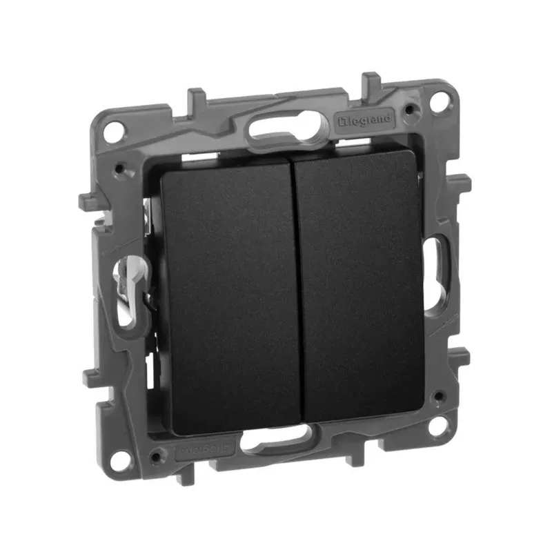 Механизм переключателя проходного двухклавишный Etika антрацит IP20 Legrand_1