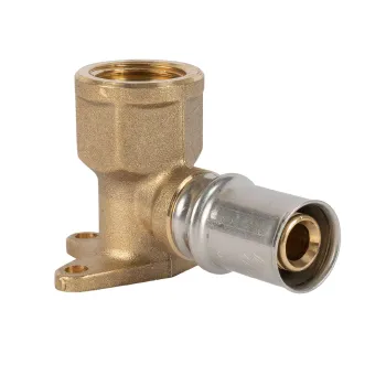 Изображение товара Угольник с креплением пресс Stout ВР 16х1/2" водорозетка короткая Изображение товара Угольник с креплением пресс Stout ВР 16х1/2" водорозетка короткая