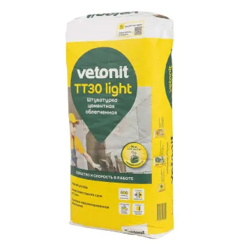 Изображение товара Цементная штукатурка Vetonit TT30 Light 25 кг для внутренних и внешних работ Изображение товара Цементная штукатурка Vetonit TT30 Light 25 кг для внутренних и внешних работ