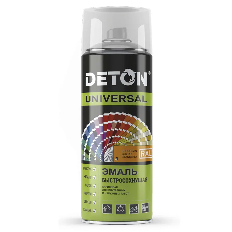 Эмаль аэрозольная флуоресцентная Deton Universal акриловая желтая RAL 1026 520 мл_1