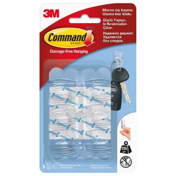 Изображение товара Крючки для ключей Command прозрачные 6 шт с креплениями и сменными полосками Изображение товара Крючки для ключей Command прозрачные 6 шт с креплениями и сменными полосками