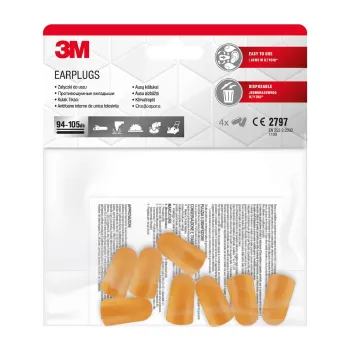 Изображение товара Вкладыши противошумные 3М одноразовые 4 пары защитные беруши Изображение товара Вкладыши противошумные 3М одноразовые 4 пары защитные беруши