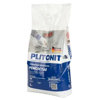 Изображение товара Ремонтный состав Plitonit быстротвердеющий 4 кг для внутренних и наружных работ Изображение товара Ремонтный состав Plitonit быстротвердеющий 4 кг для внутренних и наружных работ