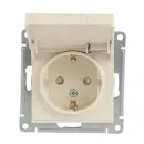 Механизм розетки с заземлением со шторками и крышкой AtlasDesign бежевый IP20 Systeme Electric_2