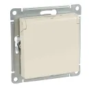 Механизм розетки с заземлением со шторками и крышкой AtlasDesign бежевый IP20 Systeme Electric_3