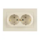 Розетка двухместная с заземлением со шторками AtlasDesign бежевая IP20 Systeme Electric_2