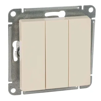 Изображение товара Трехклавишный выключатель AtlasDesign бежевый от Systeme Electric Изображение товара Трехклавишный выключатель AtlasDesign бежевый от Systeme Electric