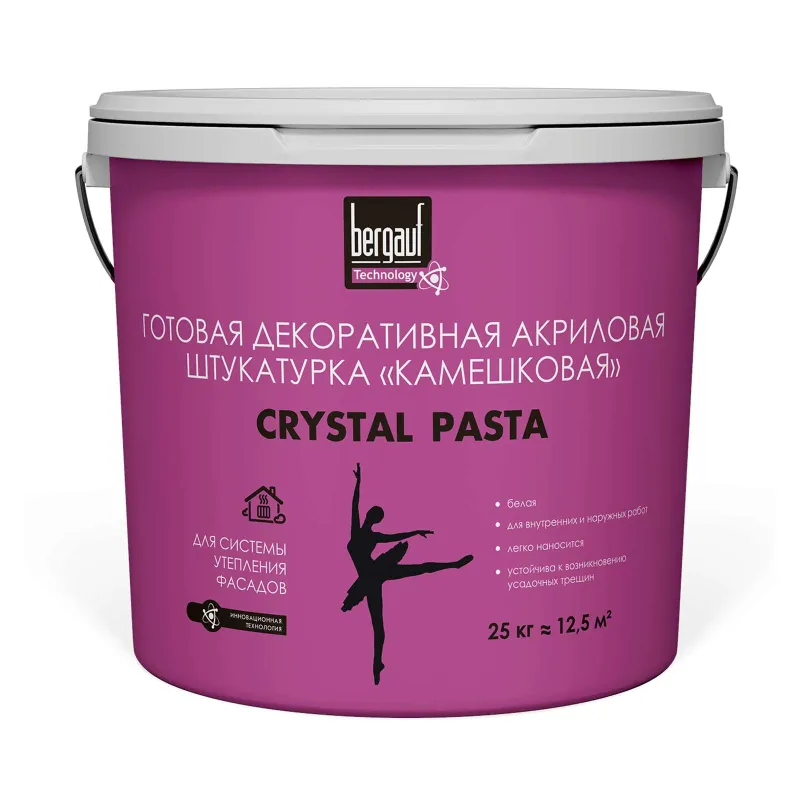 Штукатурка декоративная Bergauf Crystal Pasta Камешковая зерно 1-1,5 мм, 25 кг_1
