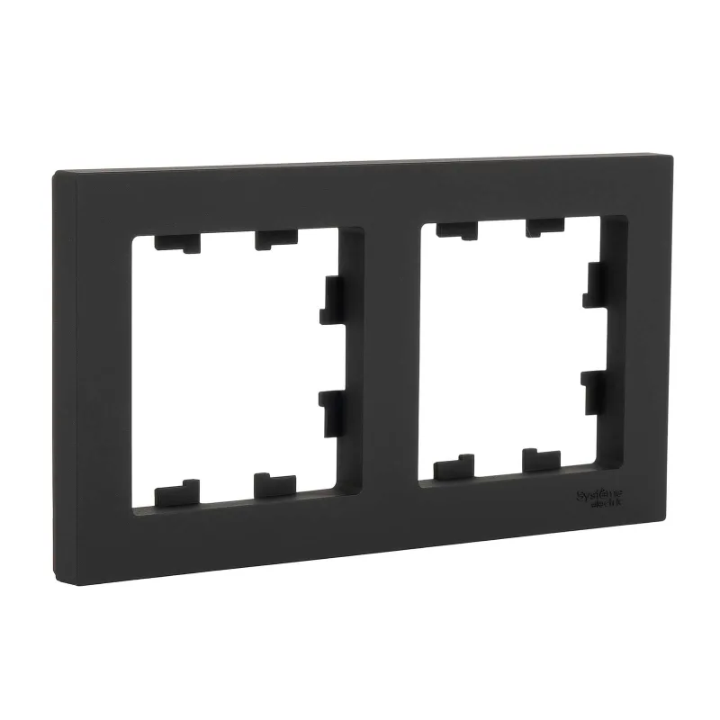 Рамка двухместная AtlasDesign карбон IP20 Systeme Electric_1