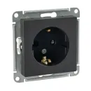 Механизм розетки с заземлением со шторками AtlasDesign карбон IP20 Systeme Electric_1
