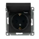 Механизм розетки с заземлением со шторками и крышкой AtlasDesign карбон IP20 Systeme Electric_2
