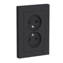 Розетка двухместная без заземления AtlasDesign карбон IP20 Systeme Electric_1