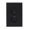 Розетка двухместная без заземления AtlasDesign карбон IP20 Systeme Electric_2