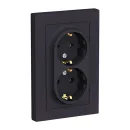 Розетка двухместная с заземлением AtlasDesign карбон IP20 Systeme Electric_1