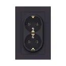 Розетка двухместная с заземлением AtlasDesign карбон IP20 Systeme Electric_2