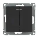 Механизм выключателя двухклавишный с подсветкой AtlasDesign карбон IP20 Systeme Electric_2