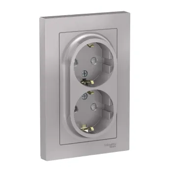 Изображение товара Двухместная встраиваемая розетка с заземлением AtlasDesign Systeme Electric Изображение товара Двухместная встраиваемая розетка с заземлением AtlasDesign Systeme Electric