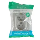 Розетка двухместная с заземлением со шторками AtlasDesign алюминий IP20 Systeme Electric_3