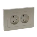 Розетка двухместная без заземления AtlasDesign шампань IP20 Systeme Electric_1