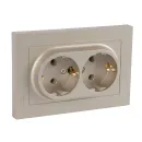 Розетка двухместная с заземлением AtlasDesign шампань IP20 Systeme Electric_1
