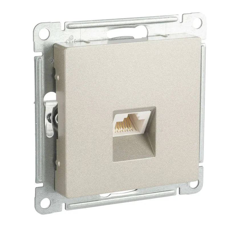 Механизм розетки компьютерная RJ45 5E AtlasDesign шампань IP20 Systeme Electric_1