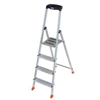 Изображение товара Алюминиевая стремянка 4 ступени Krause Safety с органайзером и противоскользящими наконечниками Изображение товара Алюминиевая стремянка 4 ступени Krause Safety с органайзером и противоскользящими наконечниками