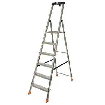 Стремянка алюминиевая 6 ступеней с органайзером 1,25м Krause Safety