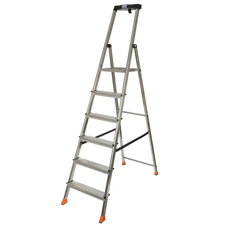 Стремянка алюминиевая 6 ступеней с органайзером 1,25м Krause Safety_1